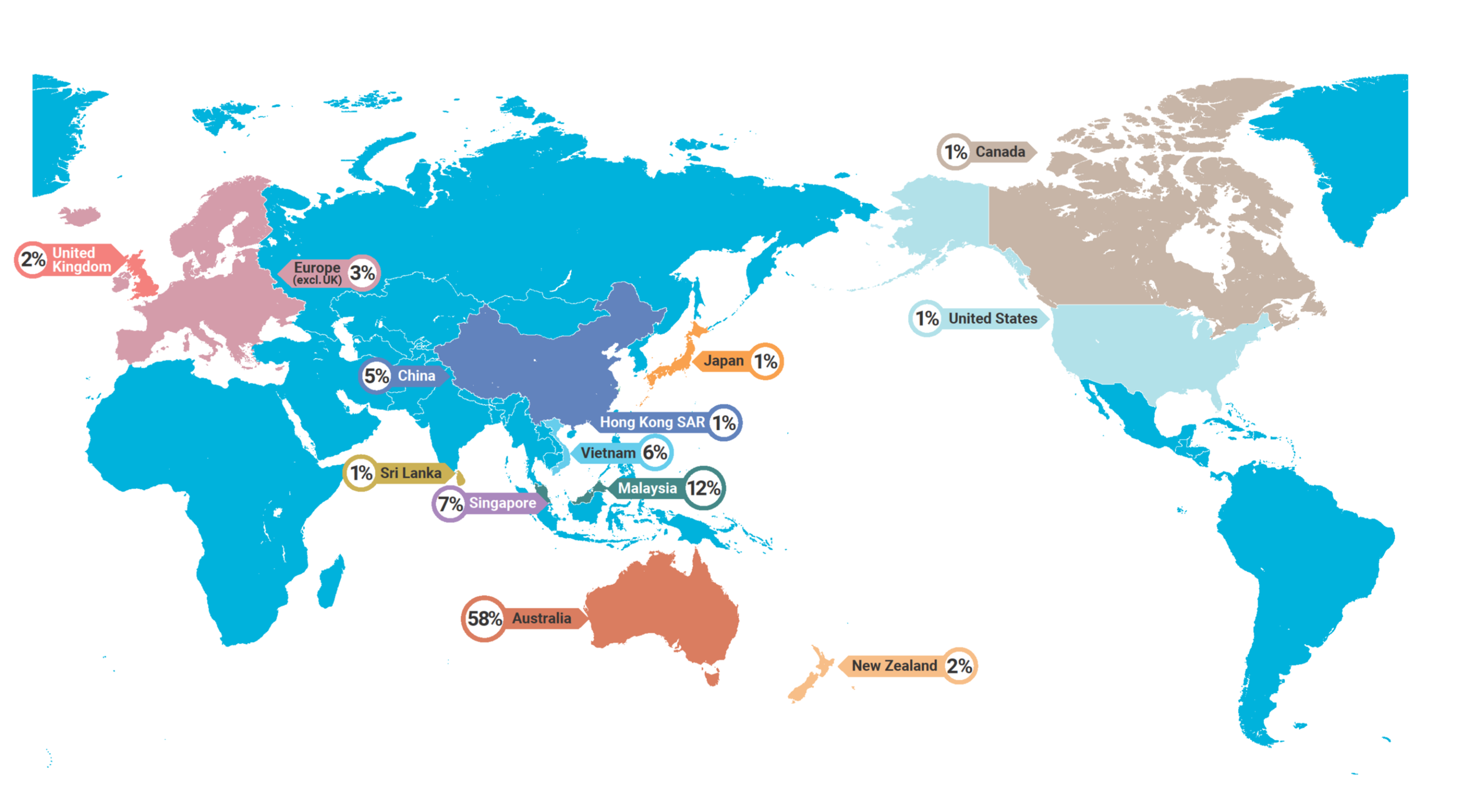 SACE International infographics graduate destination map 2025 (Graduates Southern Hemisphere Assessment Cycle 2024)